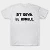 Men Black Print T-shirt Humble No-Cut Transfer Paper Print Cotton Tshirt