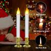 Ivory Flameless LED Window Taper Candles Battery Operated Dinner Wedding Christmas Holiday Decor Candles(Battery not included)