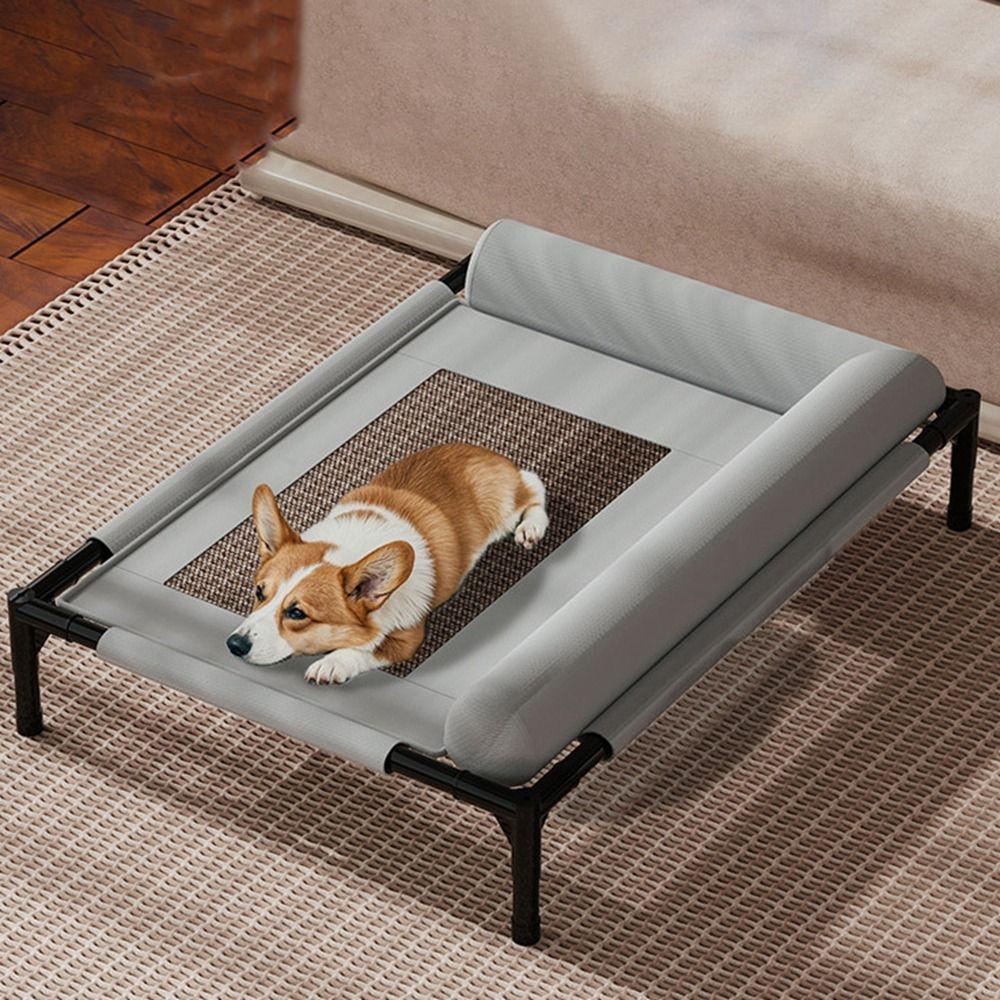 Removable Dog Cooling Bed Breathable Raised Dog Bed Washable Dog Cots Beds  Outdoor Use