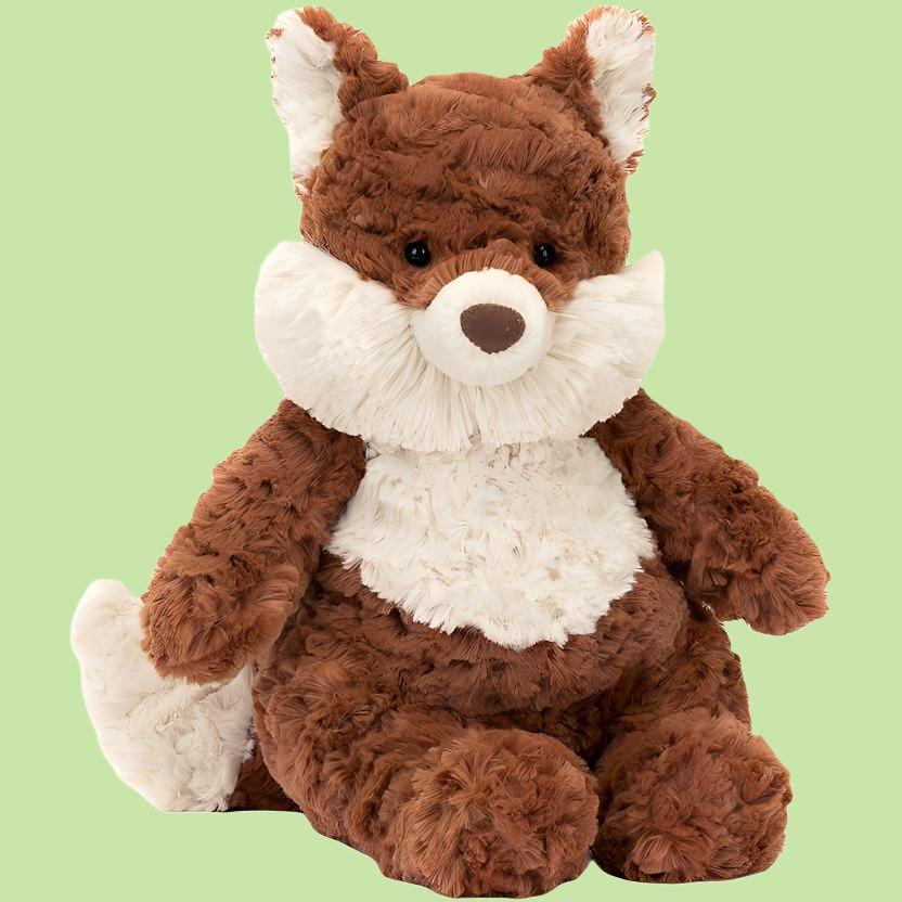 JELLYCAT Mortimer Fox White Brown Doll Plush Figure Sitting 22cm Height