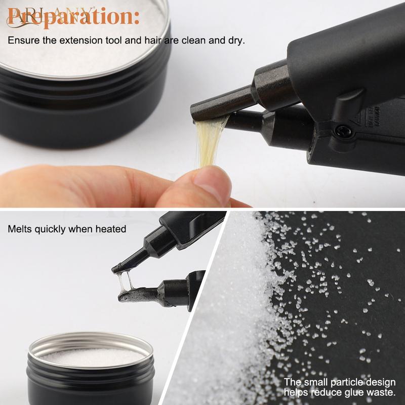 ARLANY Keratin Glue Powder for Pre-bonded Extensions Italian Keratin Glue Hot Melting Keratin Bonding Powder for K/I/U/V Tip