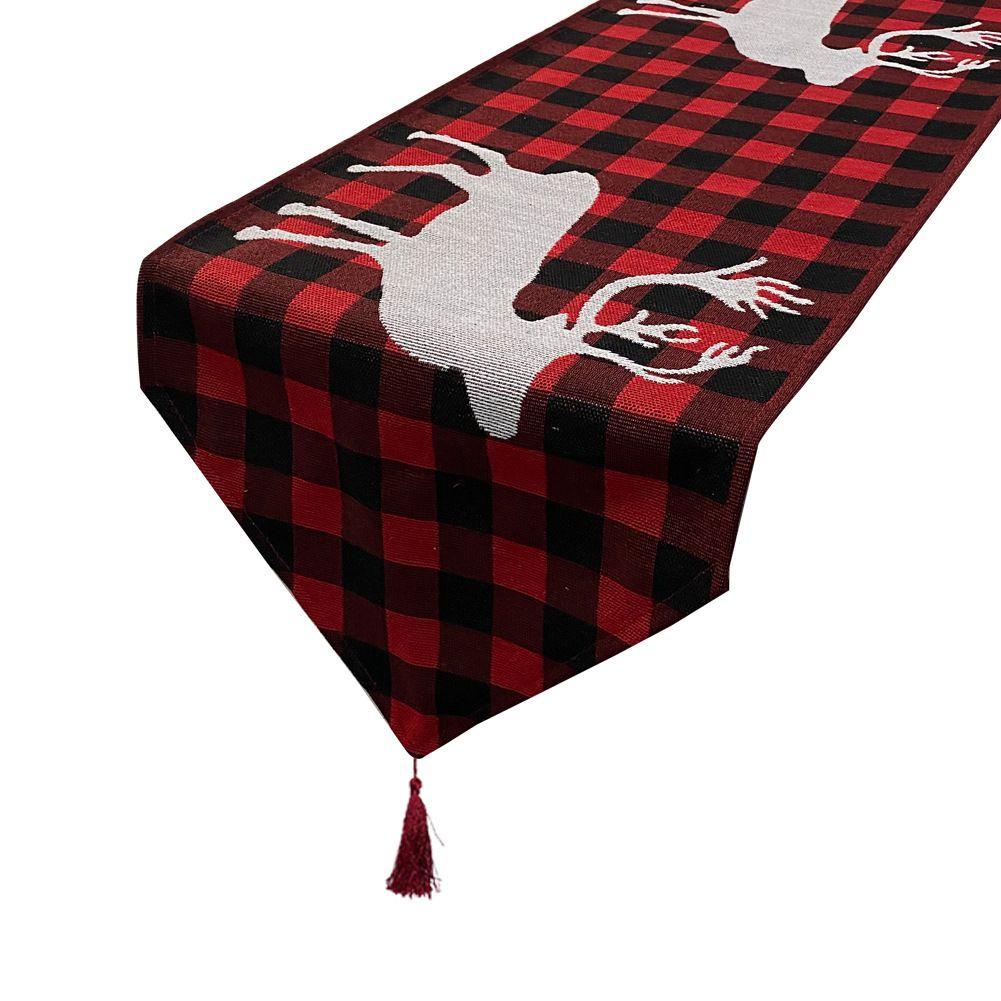 

71 дюйм Рождественская скатерть-дорожка Флаг на стол Тканевая накидка Рождественский обед Домашний декор для вечеринки RedCheck