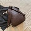 Vintage PU Backpack for Men Women Casual Daypack Travel School Bag with Multi Pockets