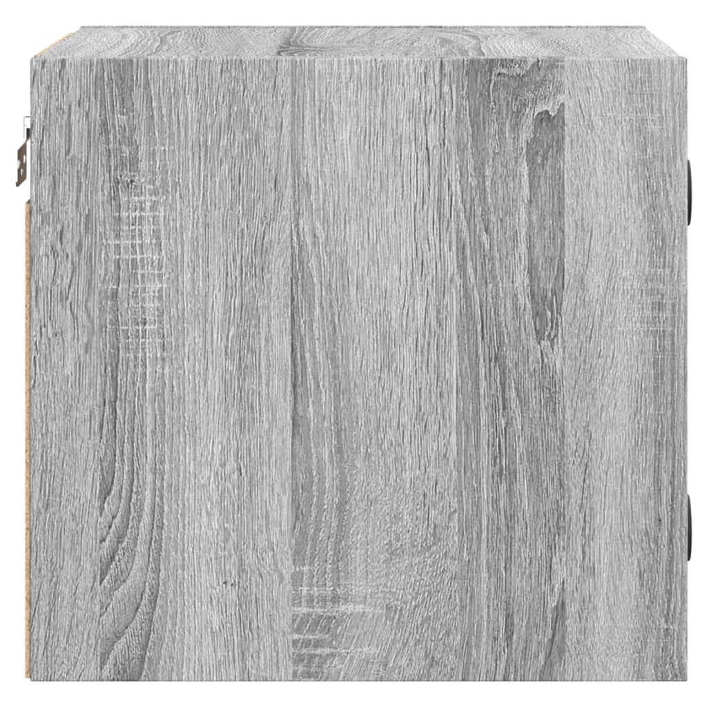 Nightstand with Glass Door Grey Sonoma 35 x 37 x 35 cm