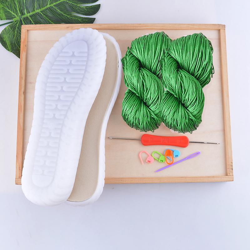 

Летние крутые самодельные крючковые подошвы с крючковой линией, противоударные мягкие подошвы + полые линии, тапочки, сандалии, самодельная обувь, плетеный материал 35