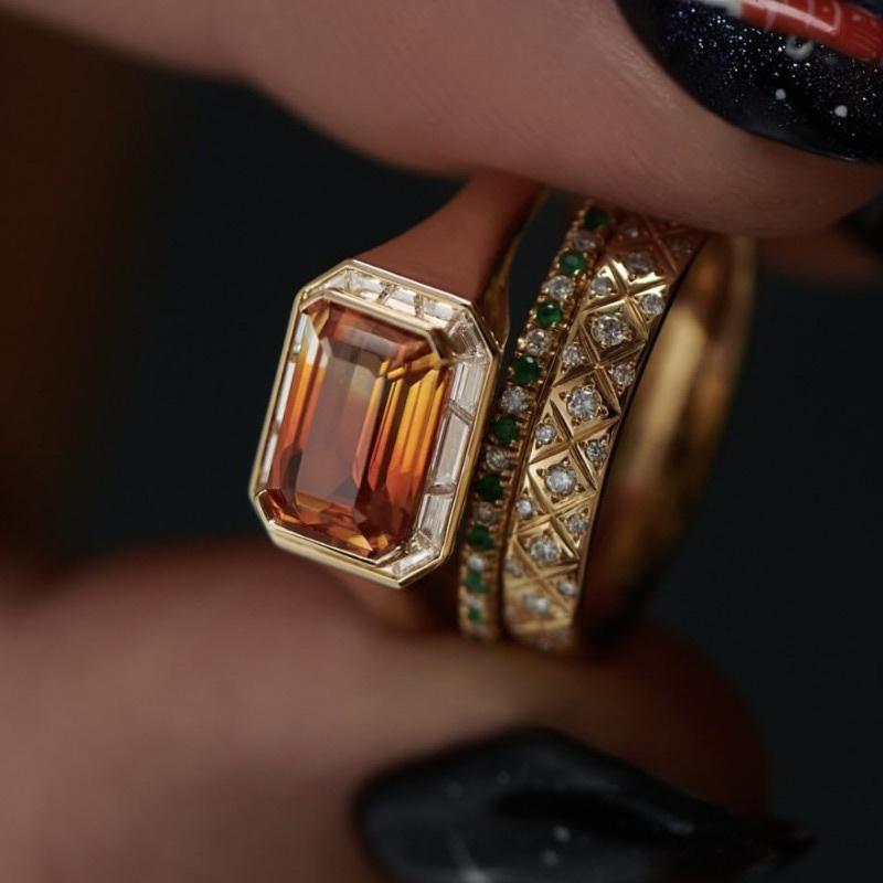 3 sztuki/zestaw retro modnych, błyszczących pierścionków z cyrkoniami, odpowiednich dla dziewcząt jako spersonalizowane codzienne akcesoria imprezowe i biżuteria