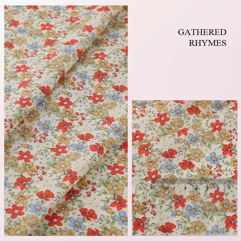 100*145cm High-density Cotton Poplin Plant Flower Printed Fabric For Diy Sewing Dolls Kid Dress Apparel Quilted Bedding Textiles