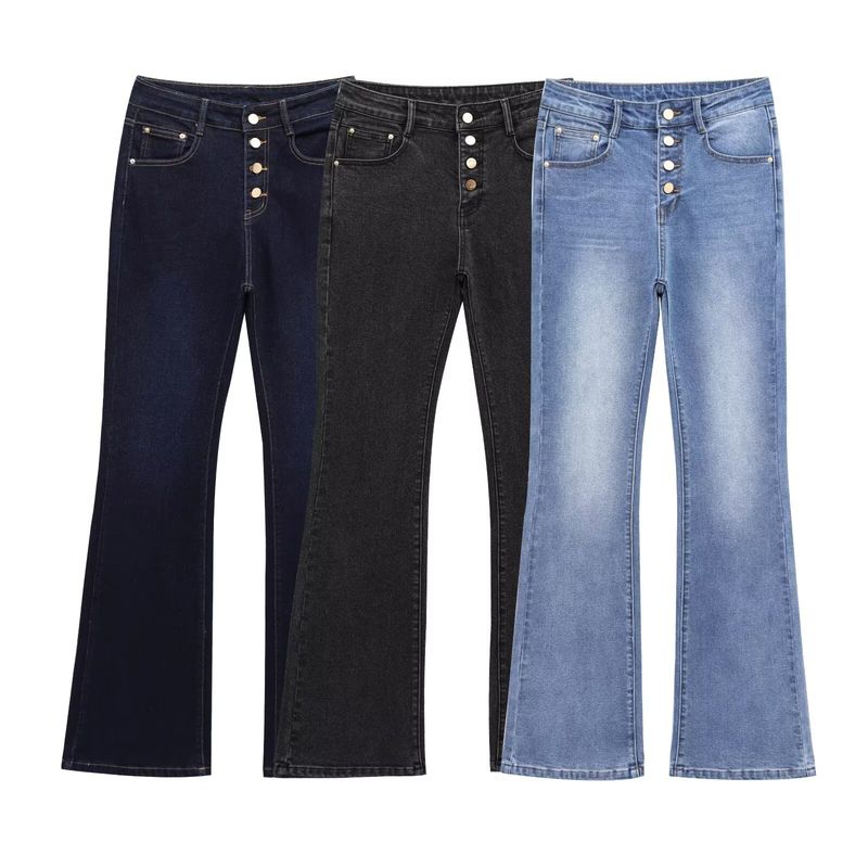 Kaslead New Arrival Women's Clothing Fashion Style Fashion Minimalist High Waist Temperament Horn Denim 1416222