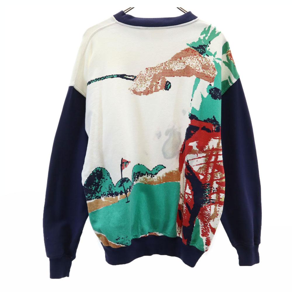 LONDON FOG 90s Old Golf Print Long Sleeve Sweat Trainer M Men's Used