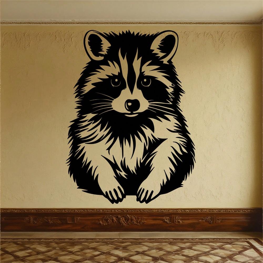 Metal Wall Art Raccoon Sculpture Garden Statue Wildlife Decor Outdoor Terrace Christmas Gift