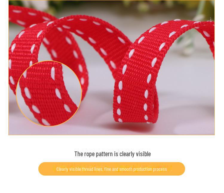 10mm DIY Double Row Ribbed Polyester Ribbon for Hair Accessories and Bows