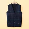New Autumn and Winter Men's Knitted Cardigan Vest Daddy Suit Vest Sleeveless Vest Top Grandpa Autumn Bottoming Shirt