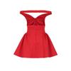Women's Off Shoulder Deep V Neck Puffy Skater Mini Dress Ruched Waist Bodycon Sexy Summer Club Night Cocktail Party Dress