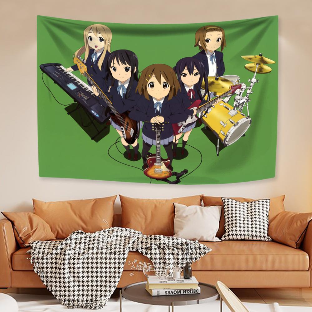 Japanese Anime Wall Hanging Tapestry Kawaii New K-ON! Cartoon Home Decoration Aesthetics Bedroom Dormitory Background