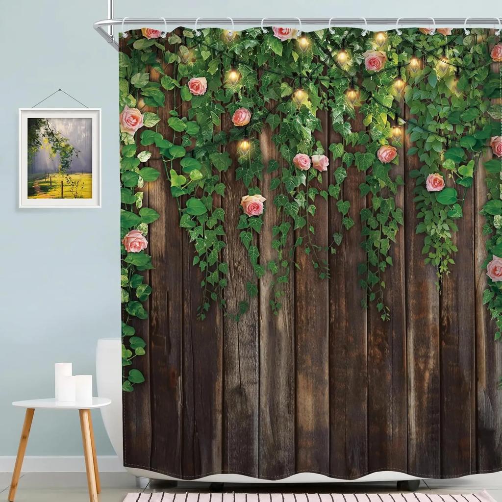 Blooming Cat Shower Curtain-Cute Kitten On Vibrant Floral Background, Cheerful Bathroom Decorative Shower Curtain