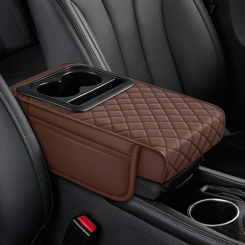 Car Armrest Box Thickened Height Pad Armrest Pad And Pocket Tissue Cup Holder Memory Foam Elbow Support Height Pad