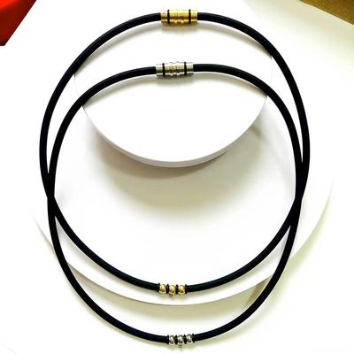 Thailand Magnetic Buddha Amulet Silicone Necklace - Men's & Women's Stainless Steel Sports Choker