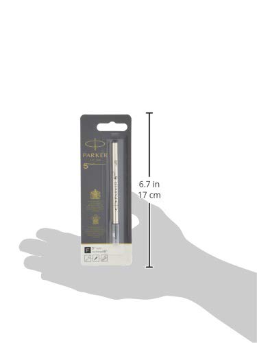 PARKER 5th Pen Refill, F Black, 1950273, Set of 5, Blister Pack, Officially Imported