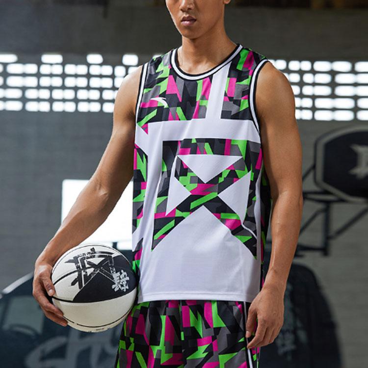 Anta Color Block Breathable Basketball Jersey And Shorts Set Men Sportswear Multicolor 152021202-4