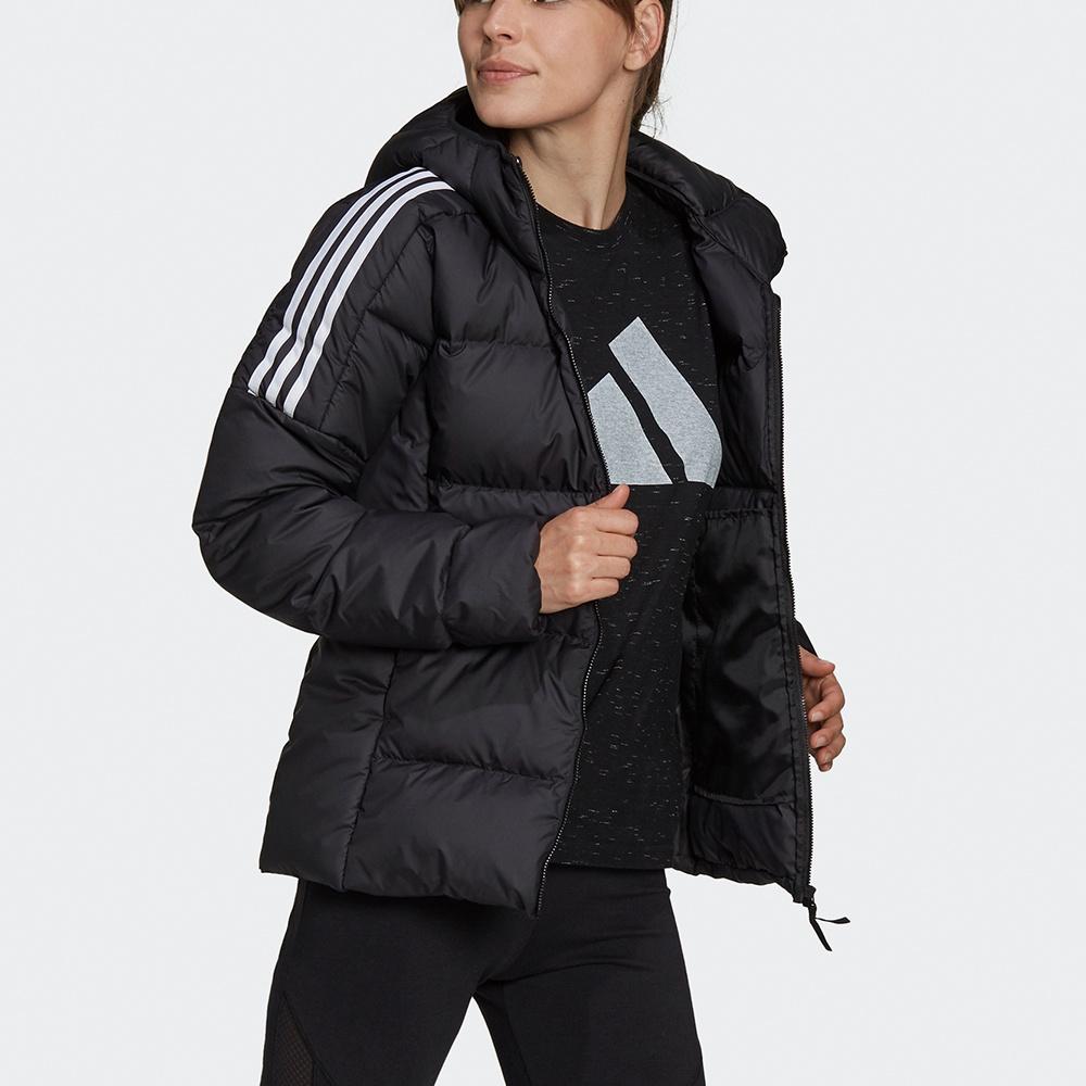 (WMNS) Adidas Essentials Midweight Down Hooded Jacket Asia Sizing 'Black' Women's GT9175