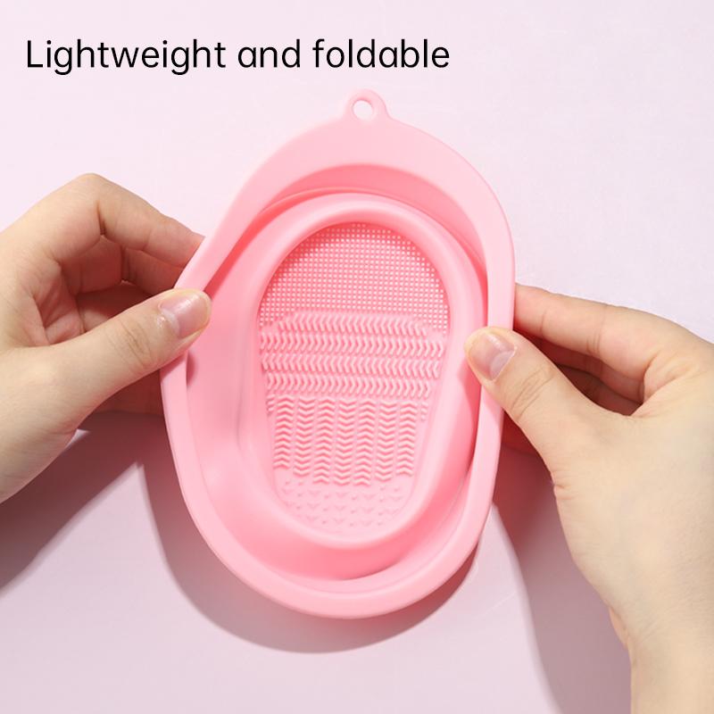 1Pcs Collapsible Silicone Brush Egg Pad Clean Washing Tools for Makeup Brushes Scrubber Board Cosmetics Cleaning Mat Kit