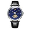 Ceas mecanic automat de lux pentru bărbați Tevise - Tourbillon cu faze lunare și indicatoare luminoase, curea din piele naturală, casual și sport
