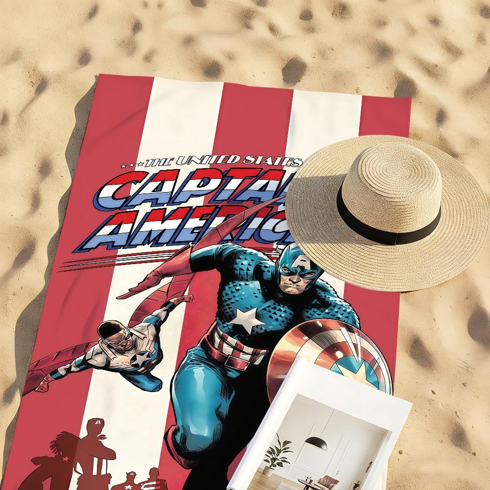 MV Superheroes C-Captain A-America Towel Quick Drying Beach Towels Are Suitable For Swimming Pools Camping Yoga And The Gym