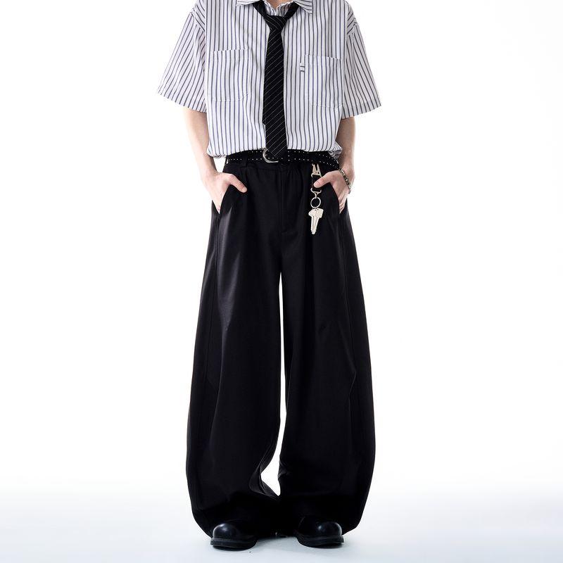 Dream Made American-Style Drapey Scimitar-Cut Suit Pants for Men, Autumn Trendy Retro Wide-Leg Casual Pants