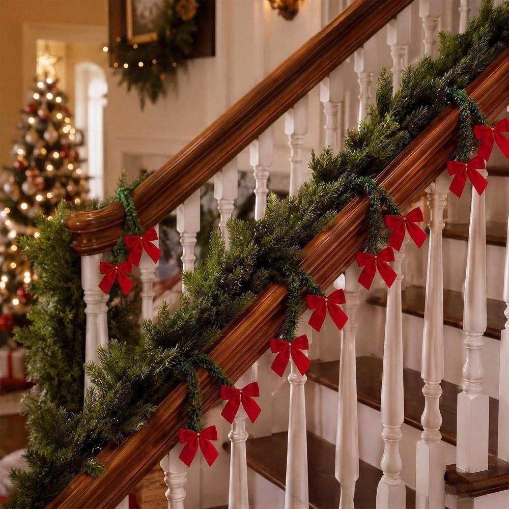 10pcs Flexible Christmas Wreath Bendable Xmas Door Wreath Christmas Garland Christmas Party