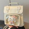 Schoolbag College Style Backpack Women's 1011 New Student Fashion Shoulder Bag Sweet Crossbody Bag Portable Small Square Bag Women