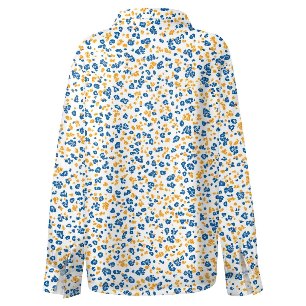 Women's Shirt Blouse Print Button Long Sleeve Casual Basic Shirt Collar Regular Top
