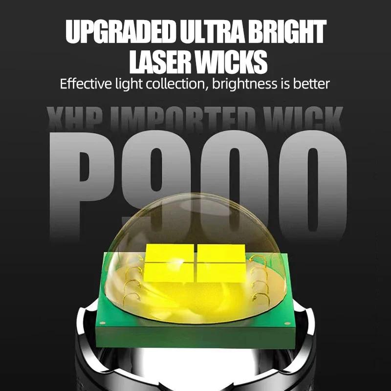 Strong Light Flashlight Portable Rechargeable Super Bright Outdoor Telescopic Zoom Searchlight Far Focus Household LED Lamp