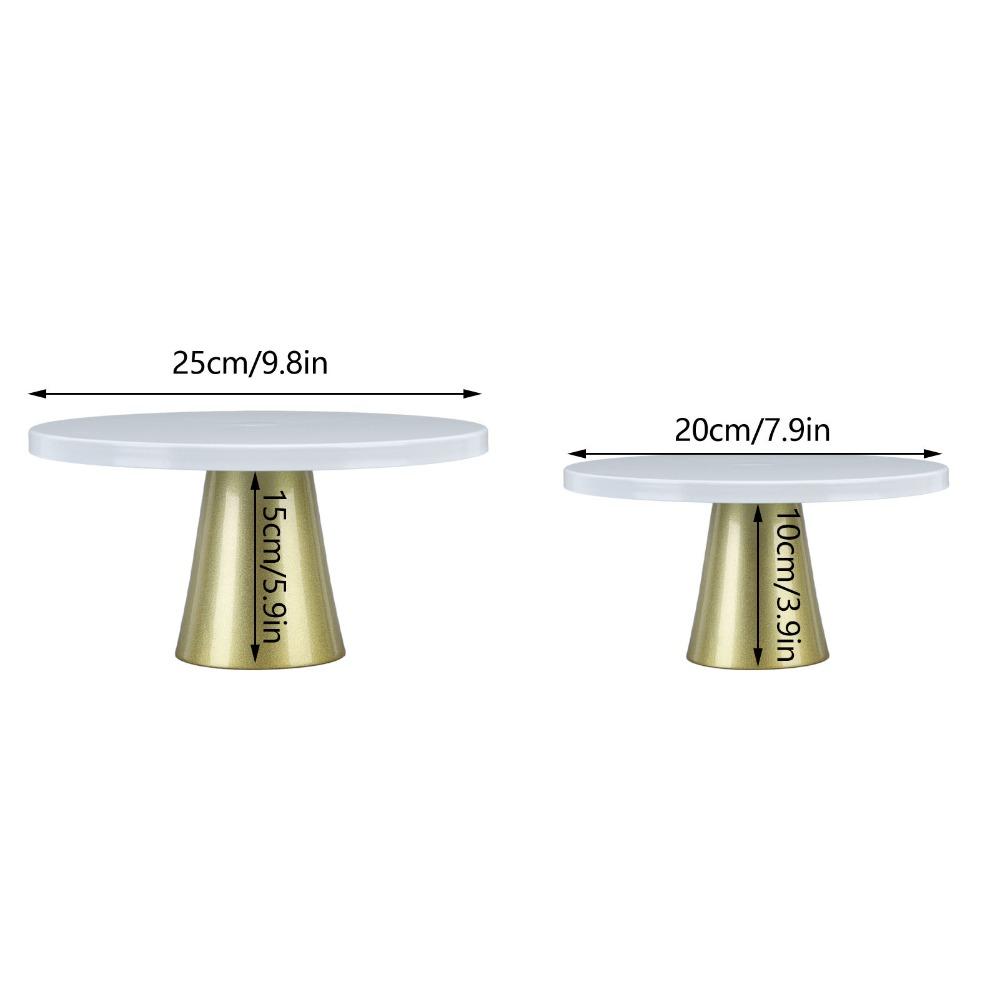 2pcs Round Dessert Display Stand Iron Cake Holder Smooth Cake Stand Set  Cake Display
