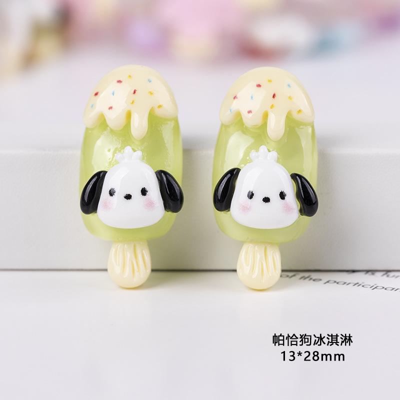 10 Pcs New Cartoon Bright Surface Ice Penetration Ice Cream Resin Flatback Jewelry Making Manicure Hairwear Accessories A30