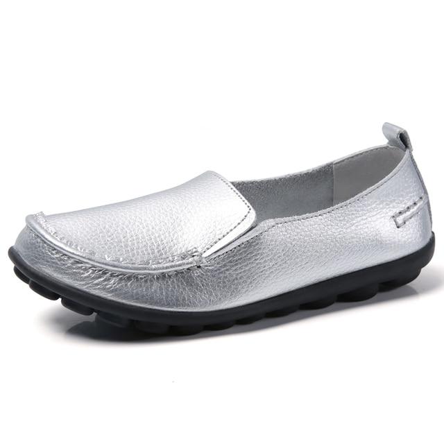Women Flat Shoes Woman Soft Casual Shoes Leather Flats Ladies Shoes Femme Slip On Loafers Plus Size