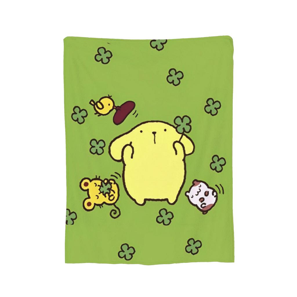 Cartoon Pom Pom Purin Plüschdecke Lustige Überwurfdecke für Zuhause Hotel Sofa 150*125cm Steppdecke,
