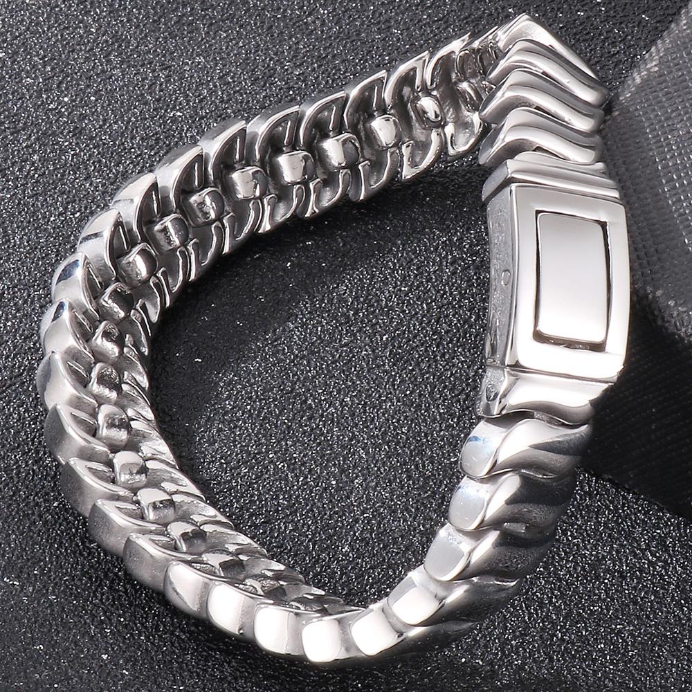 316L Edelstahl Kettenarmband für Herren Nie verblassend Goldfarbe 12MM Gliederketten Armbänder Und Armreifen Mit Geschenkbeutel
