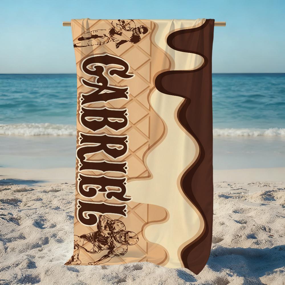 Personalized Ice Cream Drip Baseball Towel Beach Quick Dry Soft Pool Towels Gift for Travel Gym Shower Camping sports