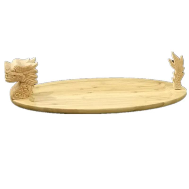 Creative sushi boat, sashimi dragon boat platter, seafood platter, container, bamboo wood sushi tableware, sashimi, bamboo boat 40X18cm