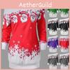 Women's Christmas Jumper Tops In Vibrant Colors With Festive Santa Claus Print