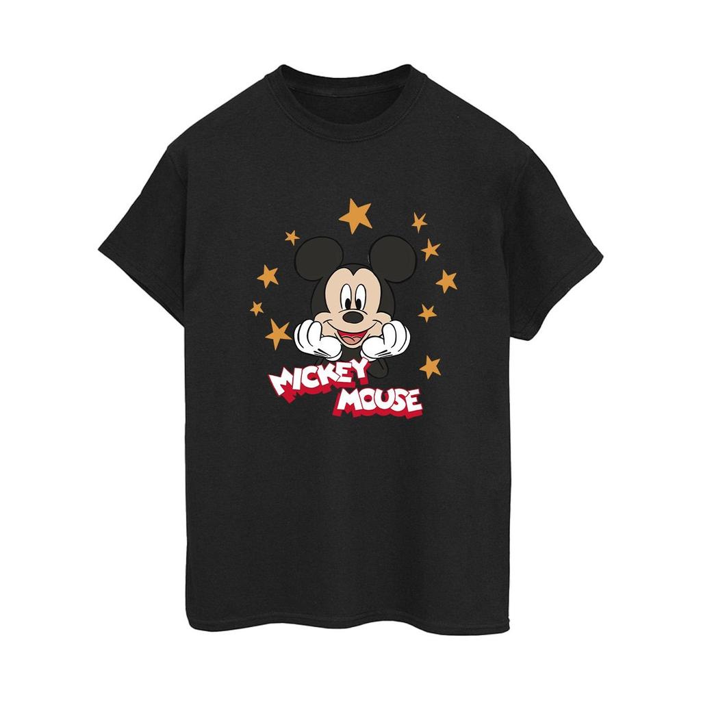Disney Womens/Ladies Mickey Mouse Stars Cotton Boyfriend T-Shirt