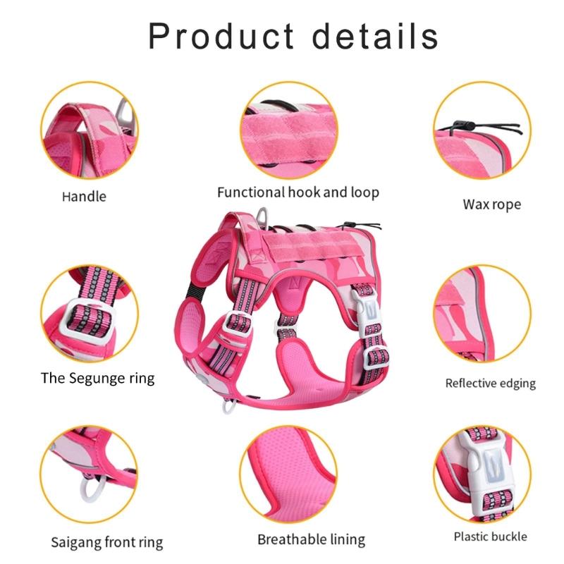 Dog Vest Adjustable Training Harness for Training Walking Belt for Large Medium Small Dogs Rope Multicolored