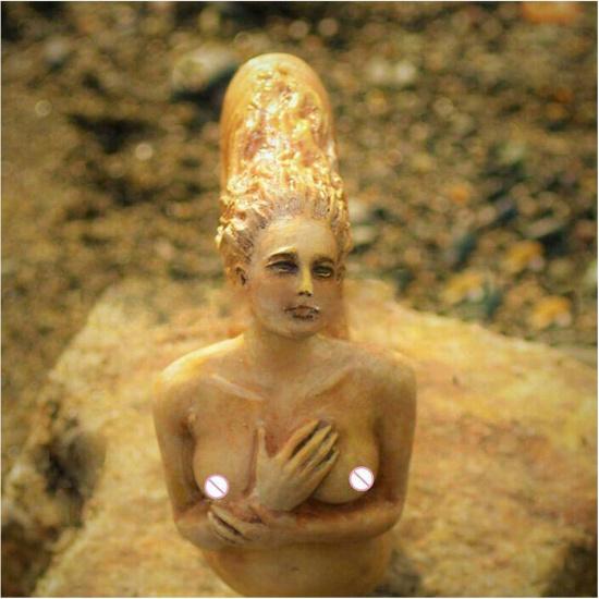 Goddess Statue, Ammonite Woman Ancient Spirit Mini Statue, Ethereal Mother Earth Gaia Sculpture Art Statue Painted, Vintage Ornament, for Desktop