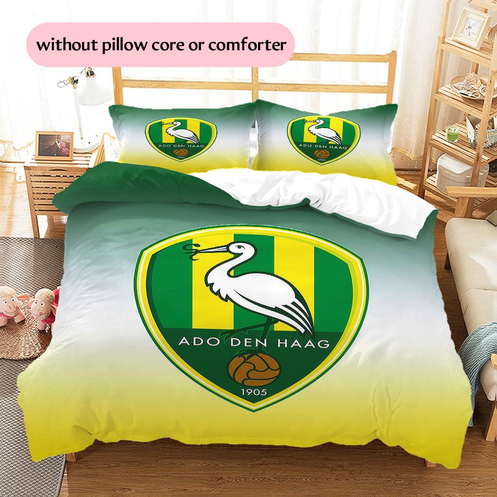 ADO Den Haag Pattern Bedding Quilt Set Home Decoration Gift (1 * Duvet Cover + 2 * Pillowcase Without Core)