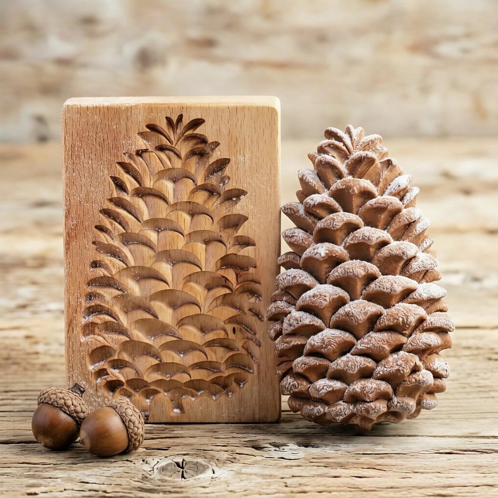 Wooden Gingerbread and Shortbread Cookie Mold Cutter