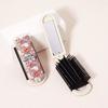 A Portable Folding Mirror Comb with Various Fruit Pattern Designs, Nylon Brush Air Cushion comb,Special for Real Hair Wigs