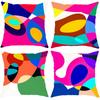 Abstract Curve Colors Cushion Cover Comfortable Reversible Pillow Cover Ideal for Car Sofa Bedroom & Beyond