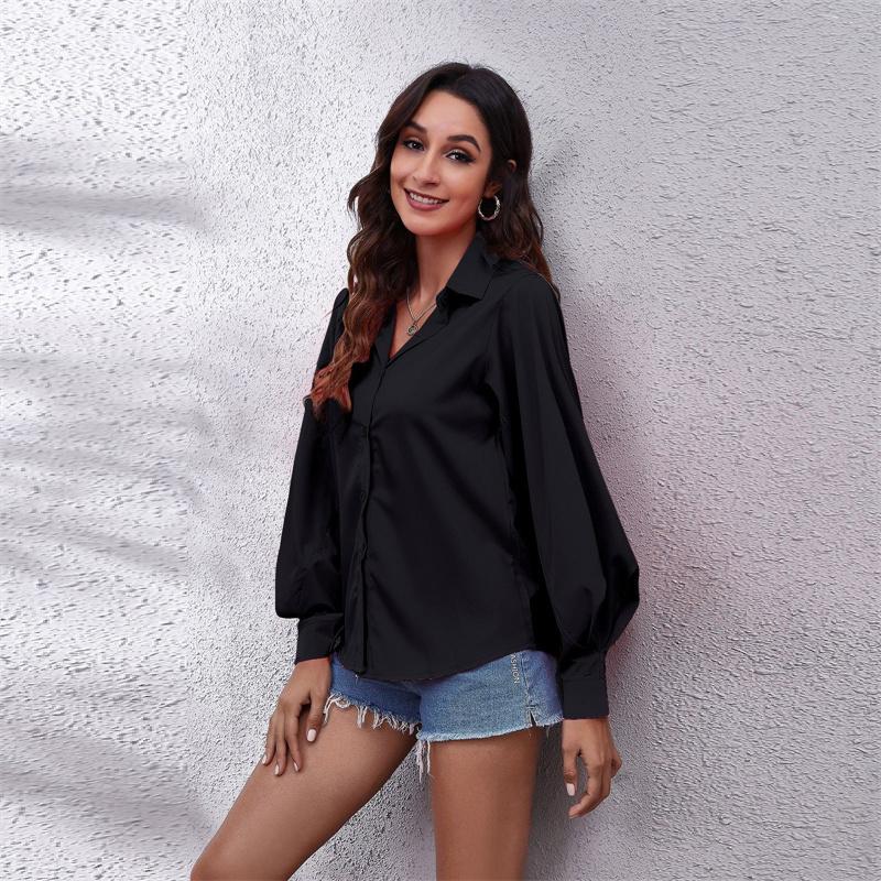 2022 Spring Autumn Casual Long Sleeve Ladies Buttons Tops Loose Chiffon Harajuku ShirtsFashion Women's Lantern Sleeve Blouse