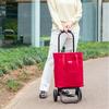 Foldable, Lightweight, 23L Tote Bag/carry Cart with Insulated Storage. Also Suitable As a Bag. Red.