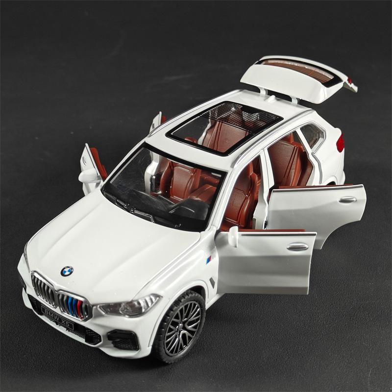 1/32 BMW X5 SUV Alloy Off Road Diecast Model Simulation Sound Light Toy Trendy Decorative Ornament Birthday Present for Friends